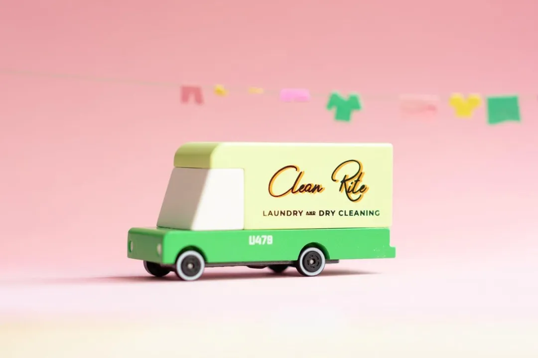 Candylab Toys Laundry Van 17410013 - Groen/Wit/Beige