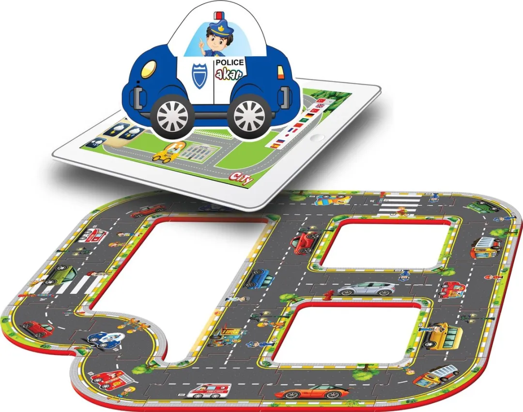 Akar Toys - Big Way - Puzzel / XXL Puzzel / Speelmat / Speelgoed / Met GRATIS App - 20st