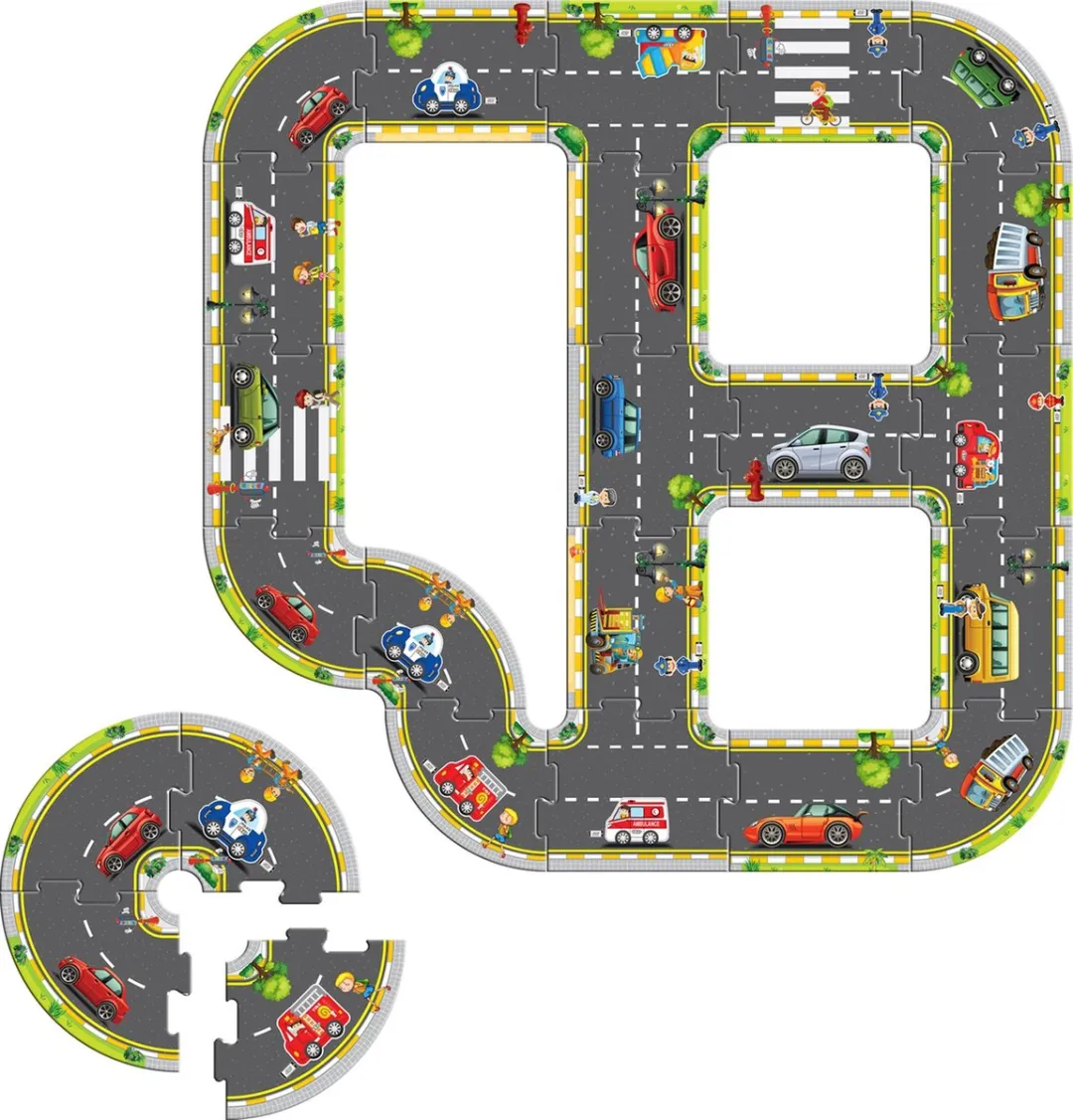 Akar Toys - Big Way - Puzzel / XXL Puzzel / Speelmat / Speelgoed / Met GRATIS App - 20st