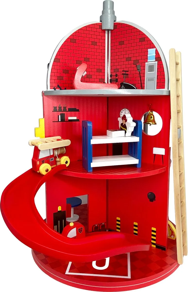 Teamson Kids Houten Brandweerkazerne Figuren Set