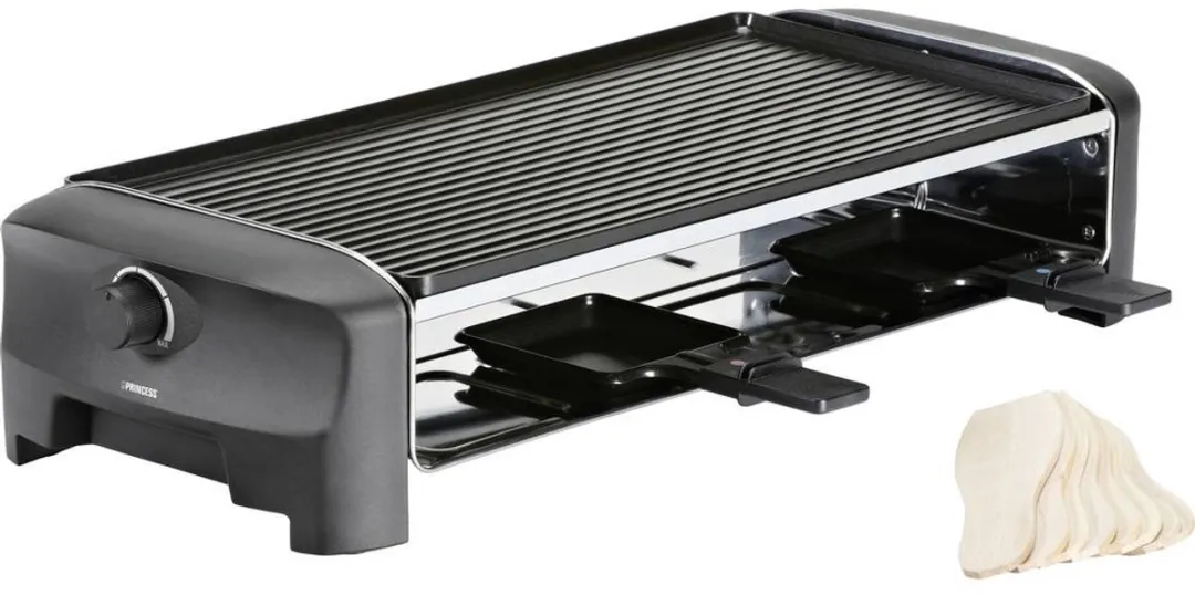 Princess Gourmetstel 162840 Raclette - 8 Personen - 1400W - Zwart