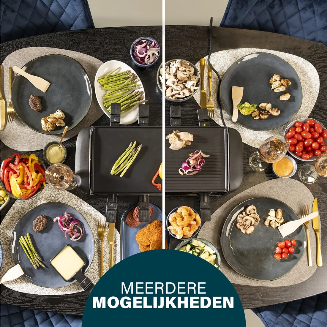 Princess Gourmetstel 162840 Raclette - 8 Personen - 1400W - Zwart