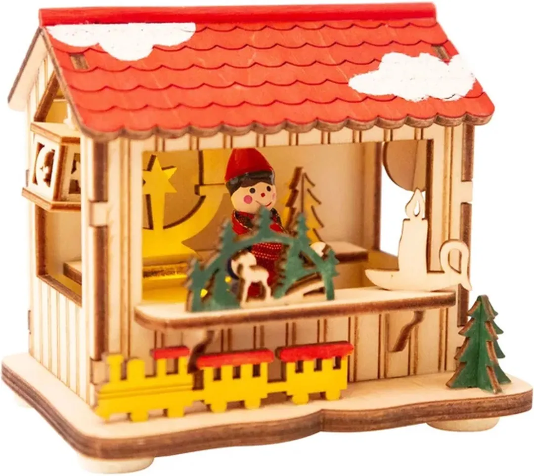 Small Foot Kerstmarkt Decoratie met Lampjes - 3 Stuks Multicolor - afbeelding 4 van 6