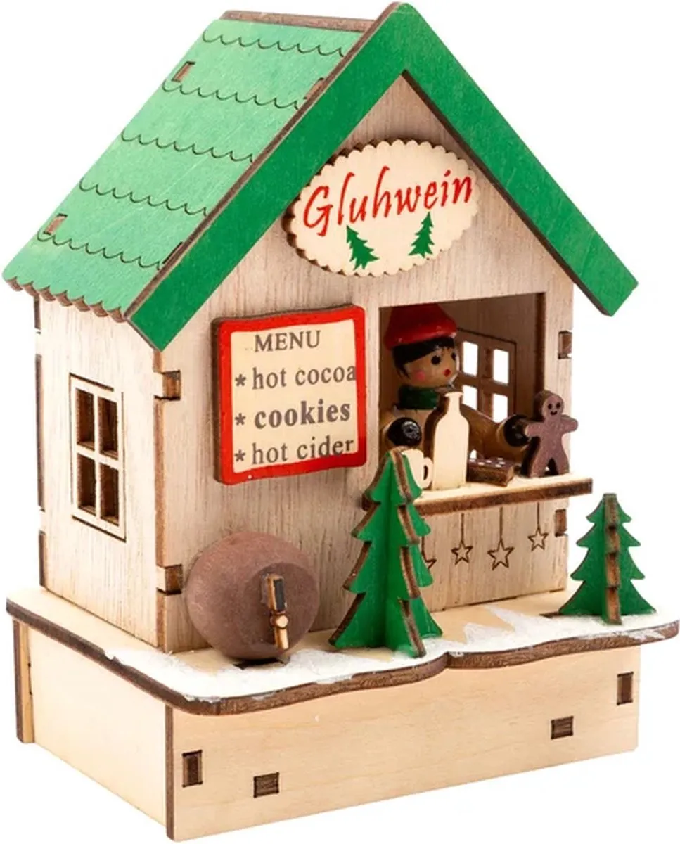 Small Foot Kerstmarkt Decoratie met Lampjes - 3 Stuks Multicolor - afbeelding 3 van 6
