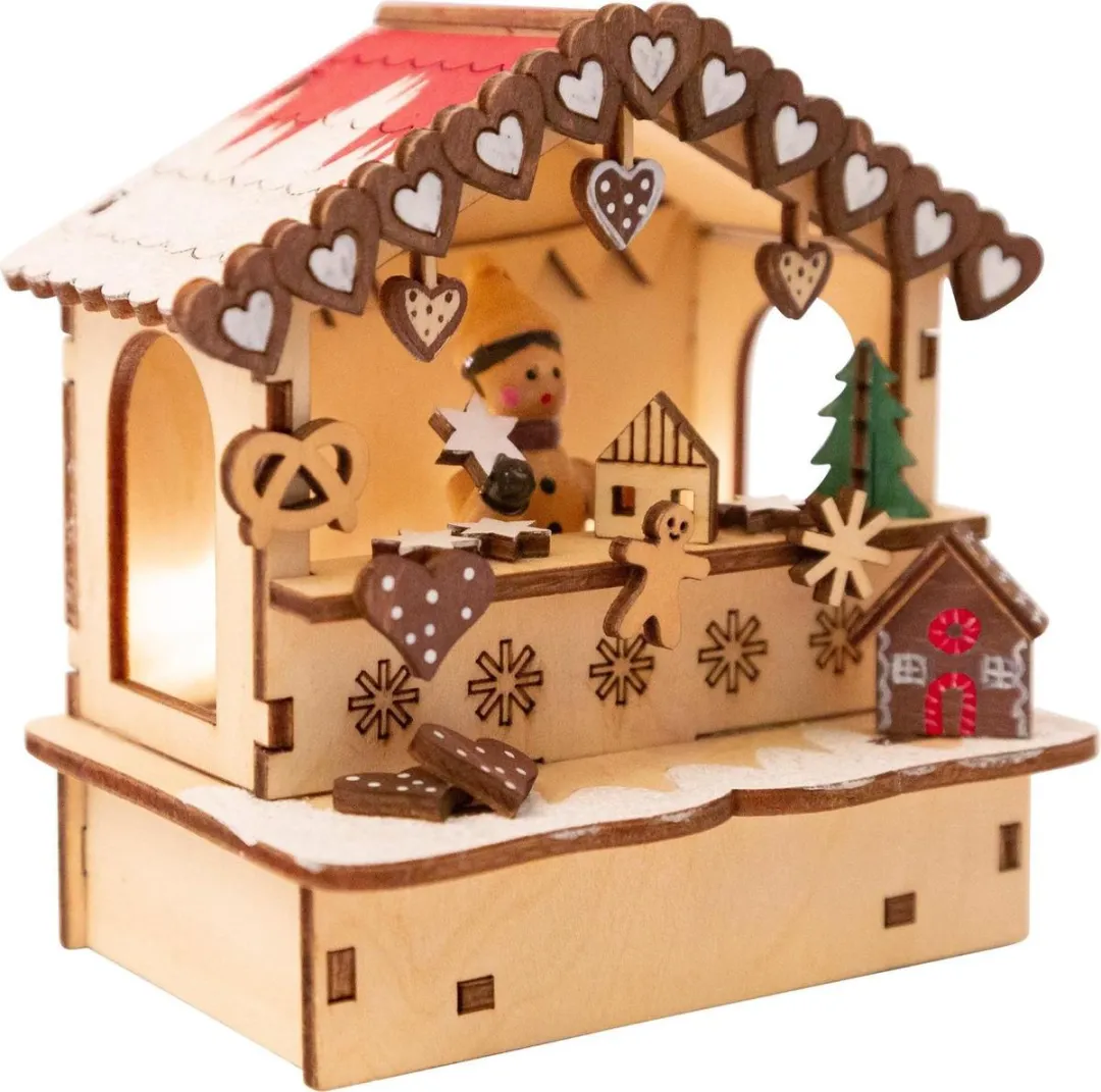 Small Foot Kerstmarkt Decoratie met Lampjes - 3 Stuks Multicolor - afbeelding 6 van 6