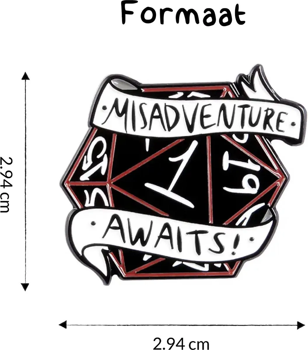 Lapi Toys Dungeons & Dragons Pin - Metaal - Zwart/Rood/Wit