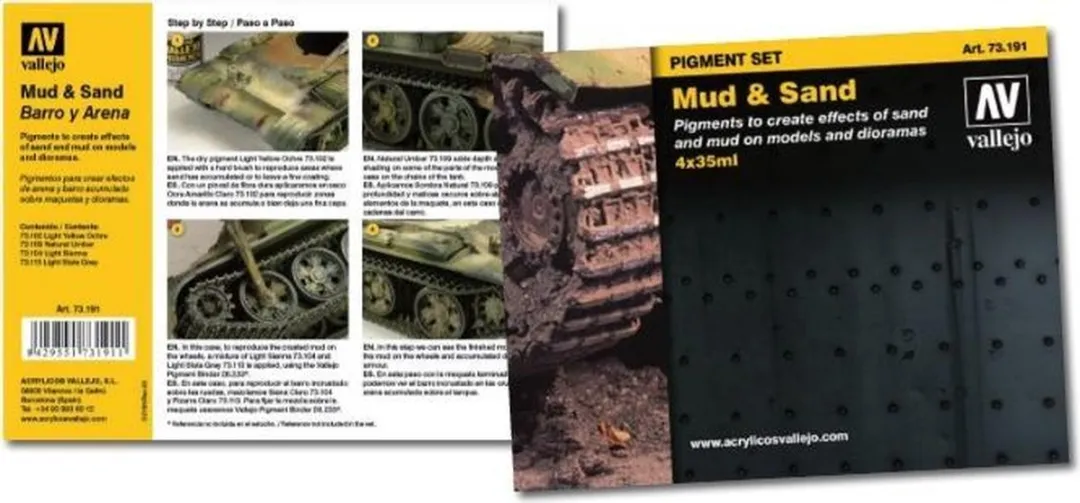Vallejo 73191 Mud & Sand Pigmentset - 4 Stuks