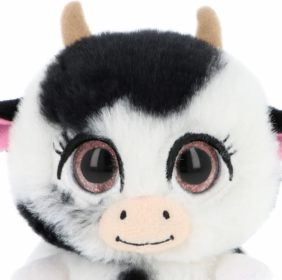 Keel Toys Knuffelkoe - Wit/Zwart - 14cm