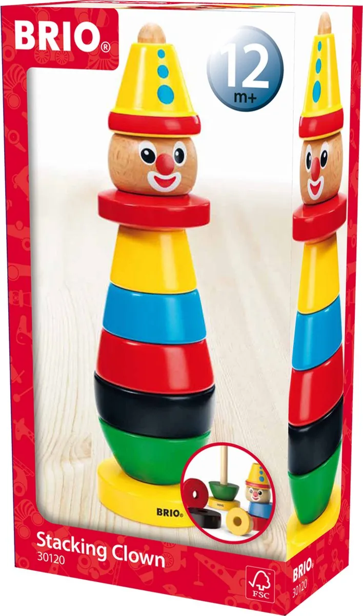 BRIO Stapelclown 30120 - 9 Stuks - Multicolor