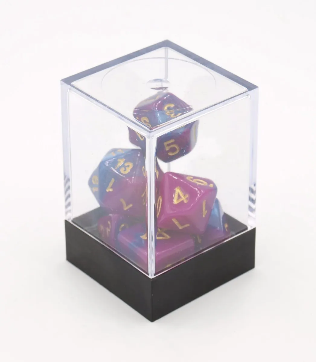 HOT Games Dobbelstenen Set 7 Stuks - Roze/Blauw