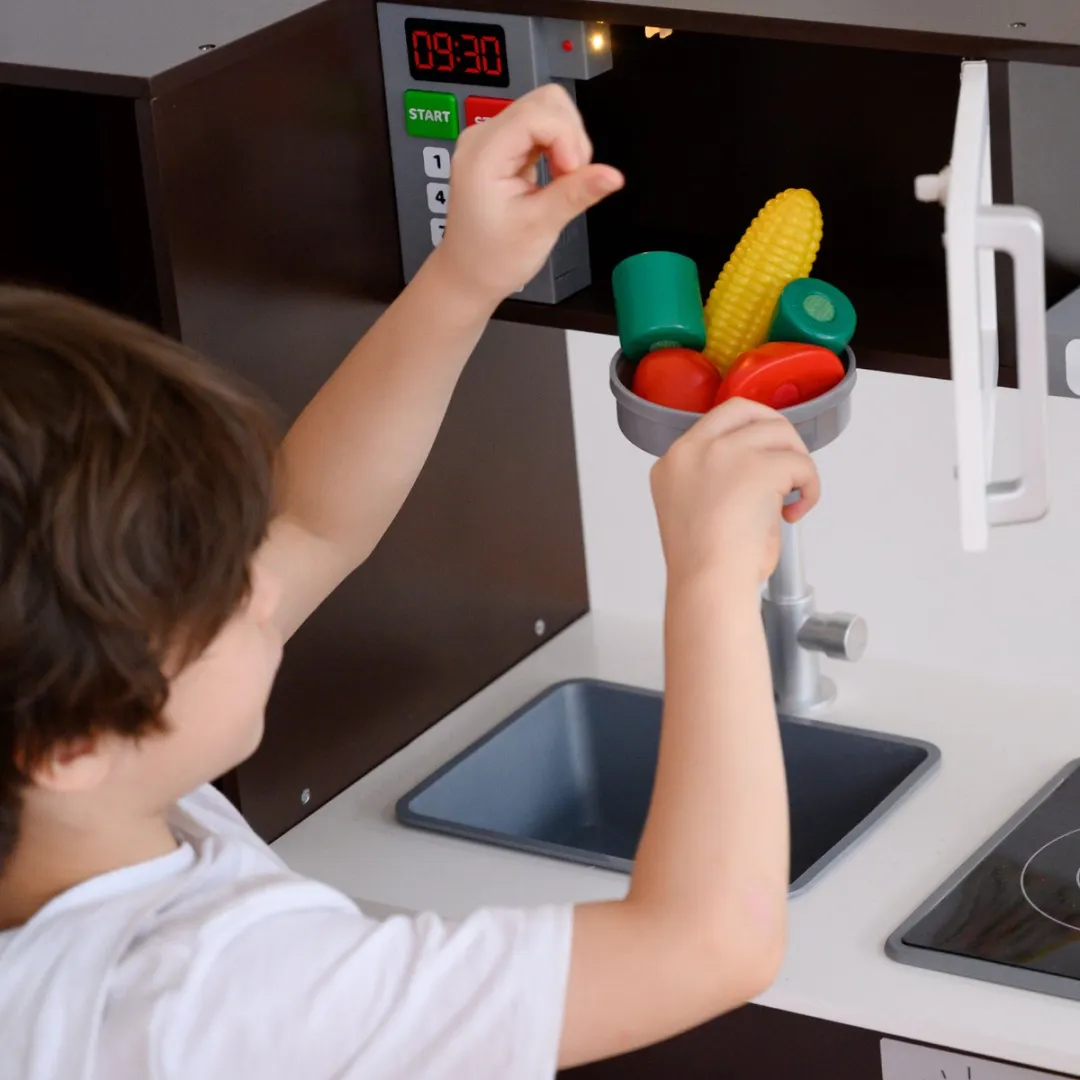 Teamson Kids Houten Speelkeuken Grijs/Bruin - 7x AAA/AA