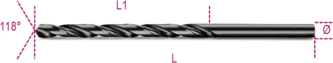 Beta 412L 4,50mm Spiraalboor HSS
