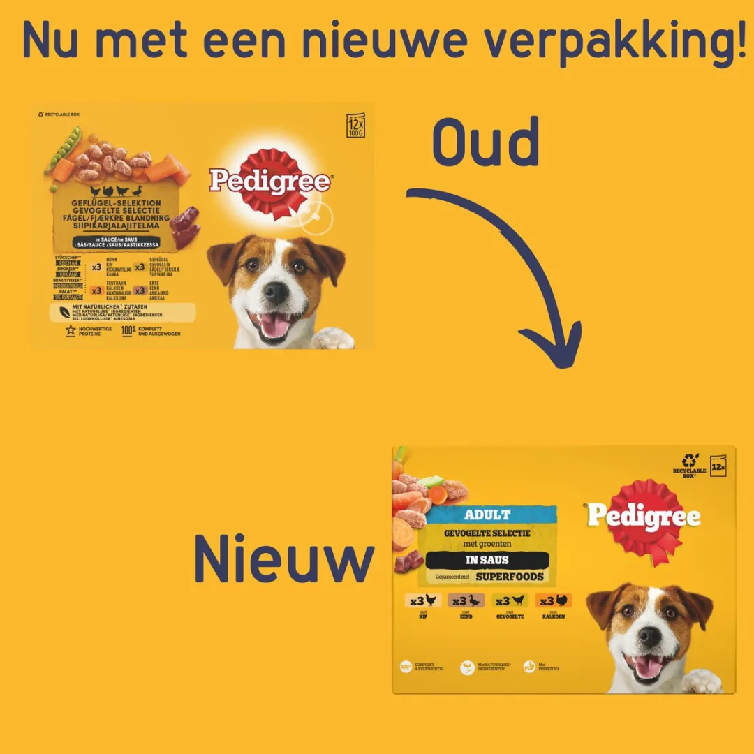 Pedigree Hondenvoer Gevogelte Selectie in Saus 48x100g