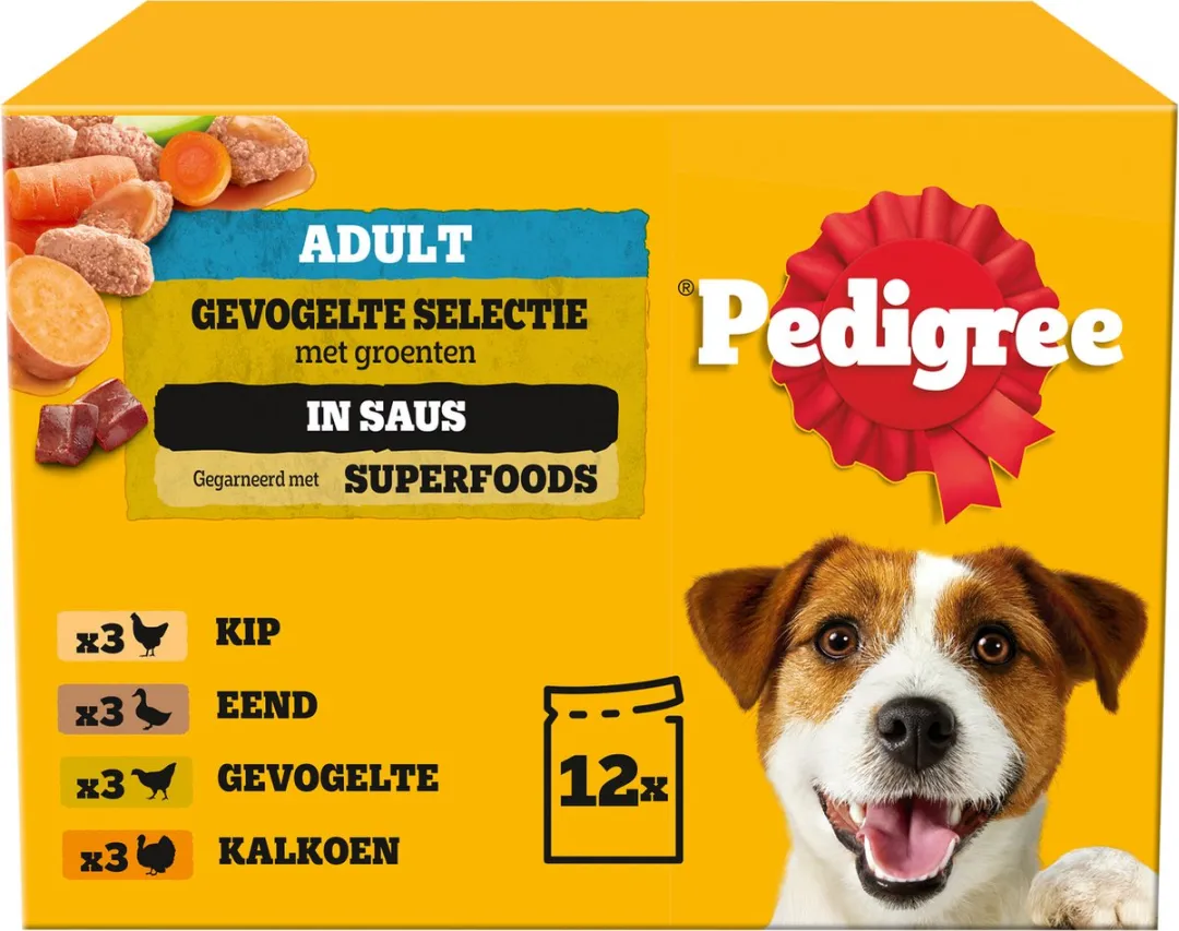 Pedigree Hondenvoer Gevogelte Selectie in Saus 48x100g