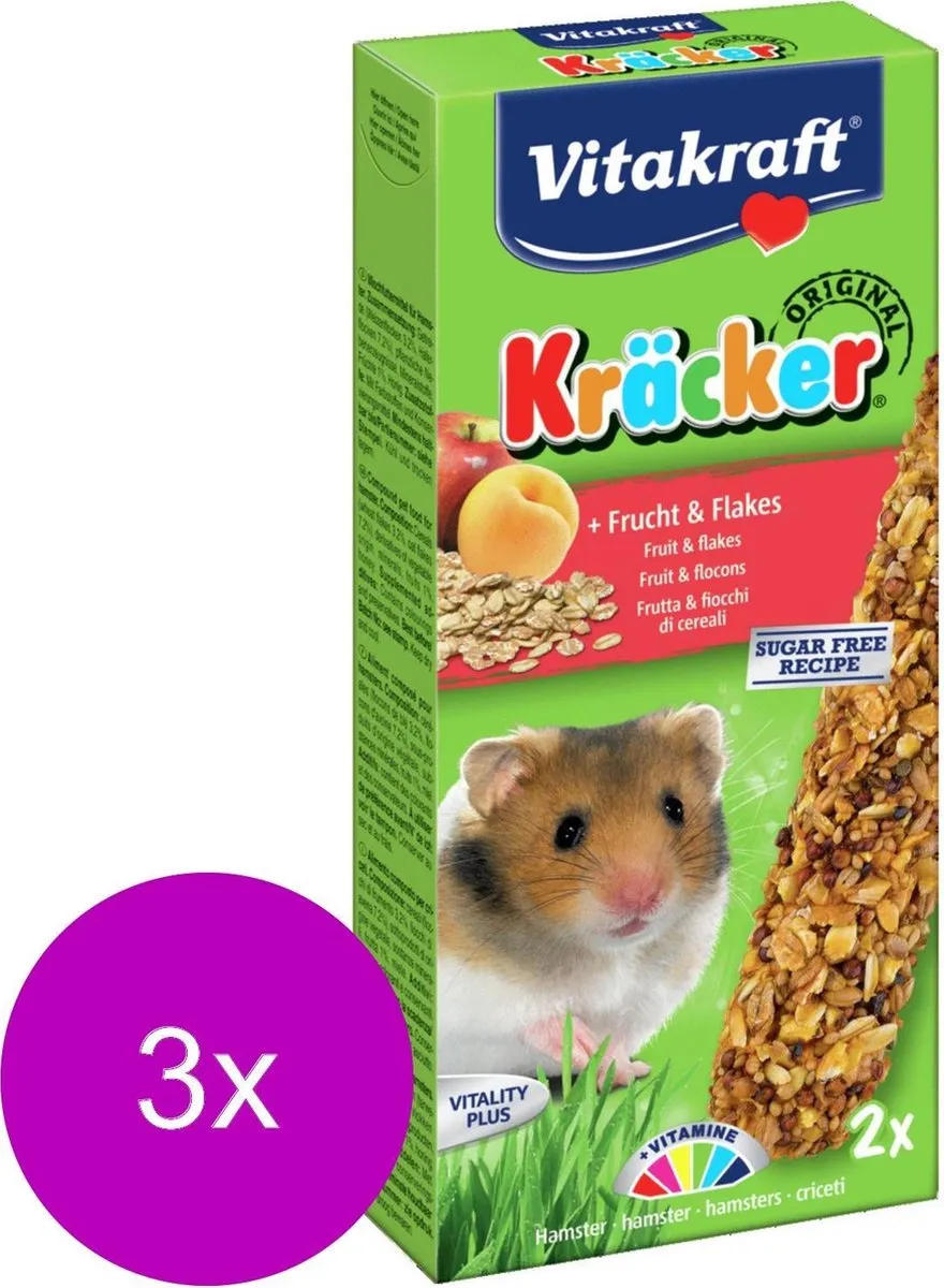 Vitakraft Hamsterkracker Fruit 2-in-1 - 6 Stuks - afbeelding 2 van 3