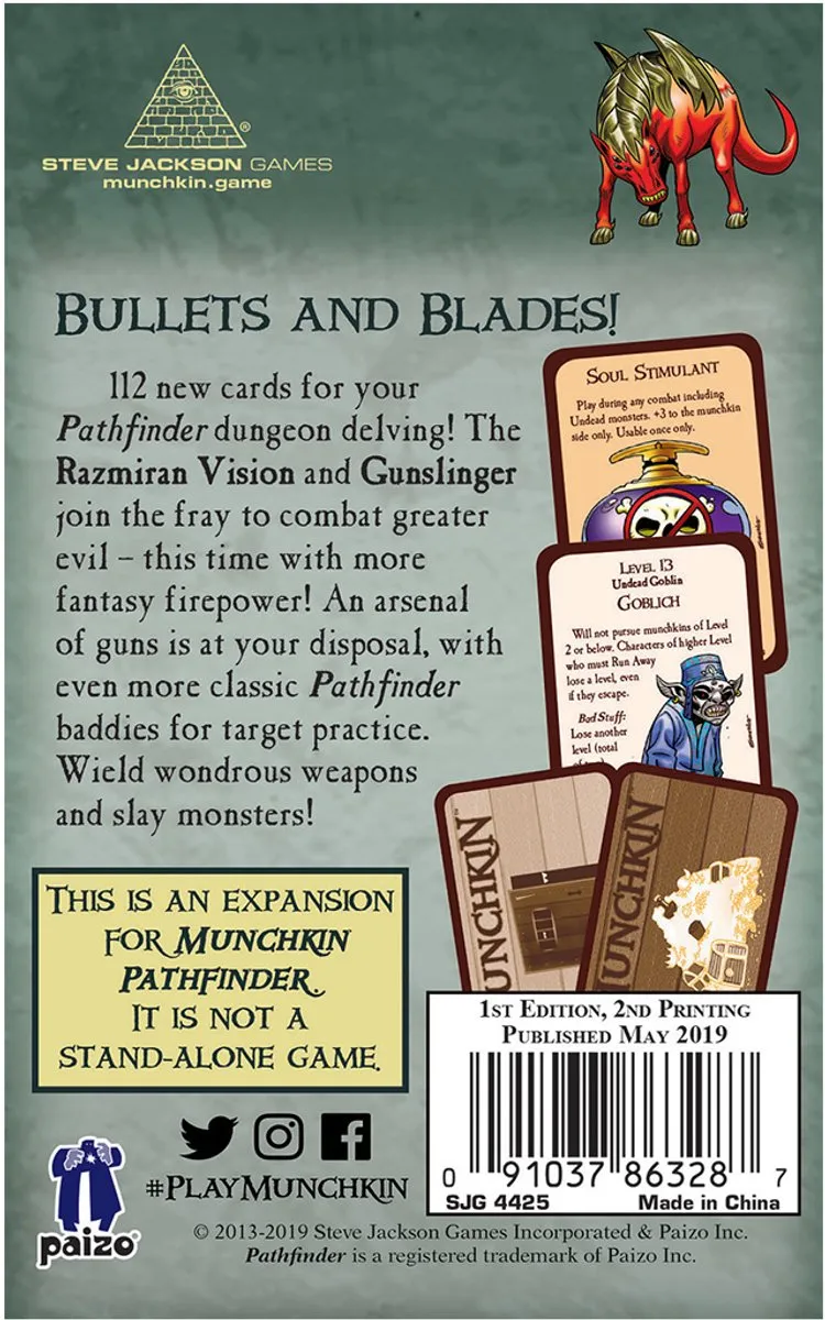 Steve Jackson Games Munchkin Pathfinder 2 Guns and Razzes Uitbreiding
