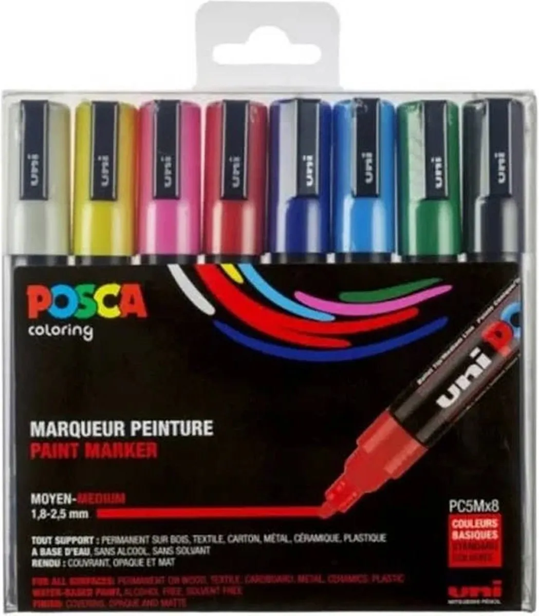 Posca PC3M Uni Stiften - 8 Stuks - Assorti