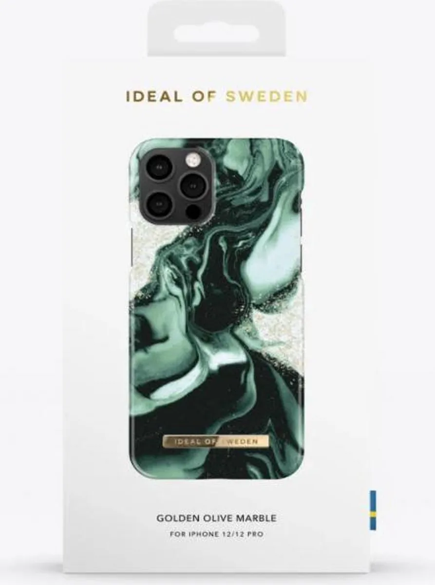 iDeal of Sweden iPhone 12 Pro Max Fashion Case - Golden Olive Marble - afbeelding 4 van 5