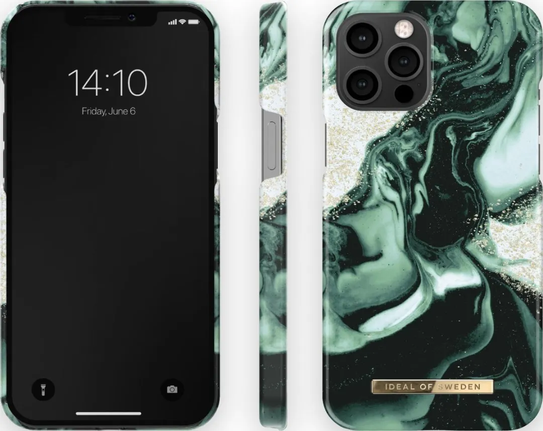 iDeal of Sweden iPhone 12 Pro Max Fashion Case - Golden Olive Marble - afbeelding 5 van 5