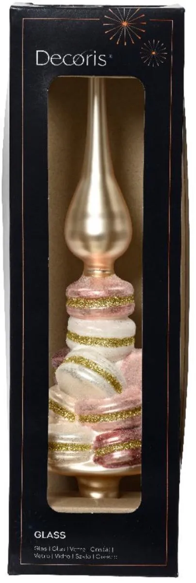 Decoris Piek met Macarons Glas Ø8xH29,5cm - Multicolor