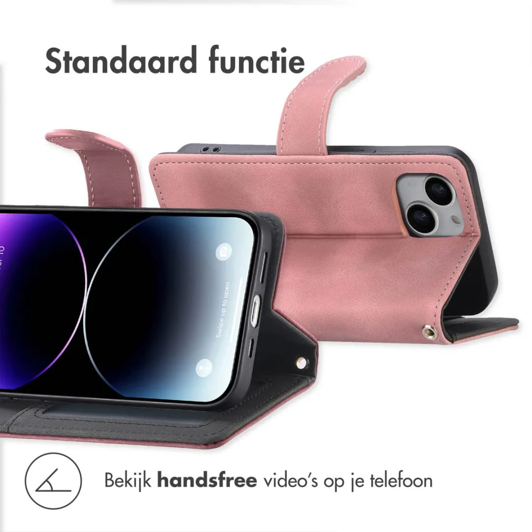 Imoshion Bookcase Hoesje iPhone 13/14 - 3 Pasjes - Roze