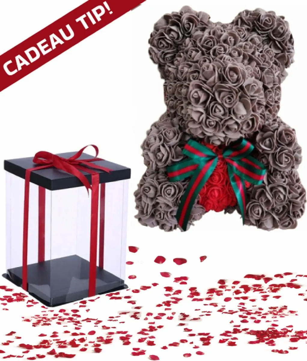 Topknuffels Bruine Rozenbeer 40cm - Luxe Gift Box