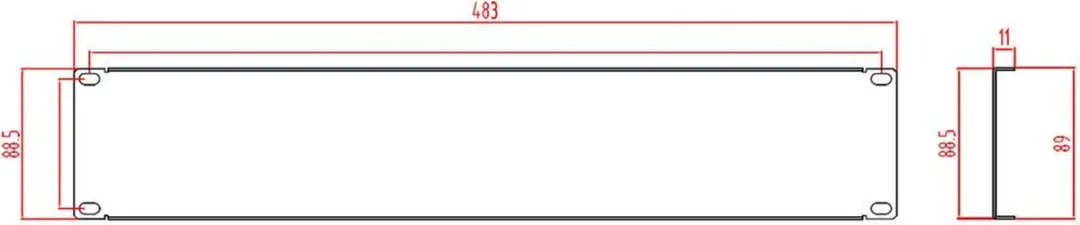 Renkforce RF-3429136 Patchkastafdekking 19" 2HE - Donkergrijs