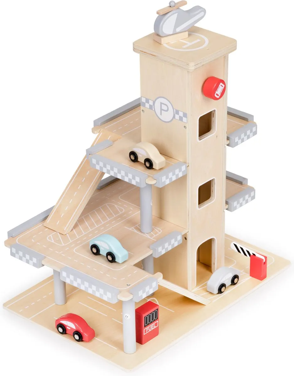 ECOTOYS Speelgoedgarage W04B047B - Hout - 43x29,5x44cm