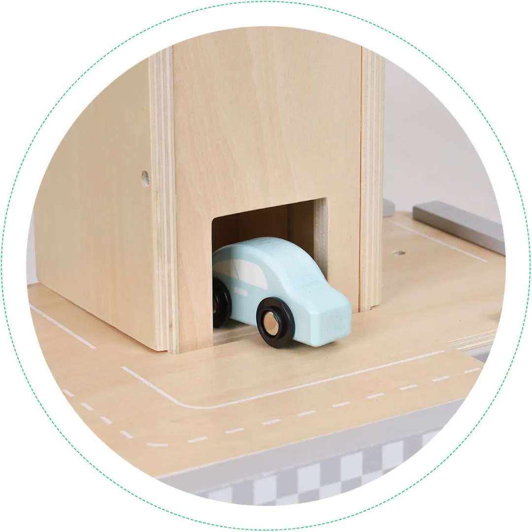 ECOTOYS Speelgoedgarage W04B047B - Hout - 43x29,5x44cm