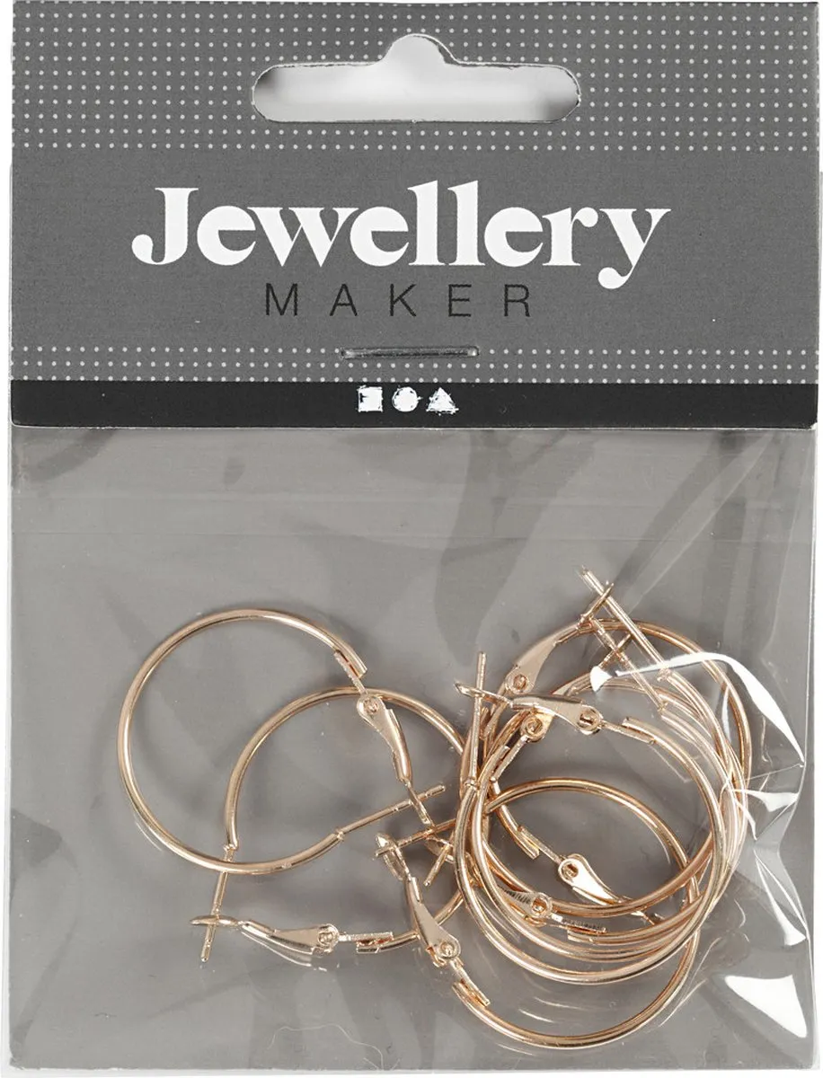Creativ Company Oorbellen 25mm Verguld - 8 Stuks
