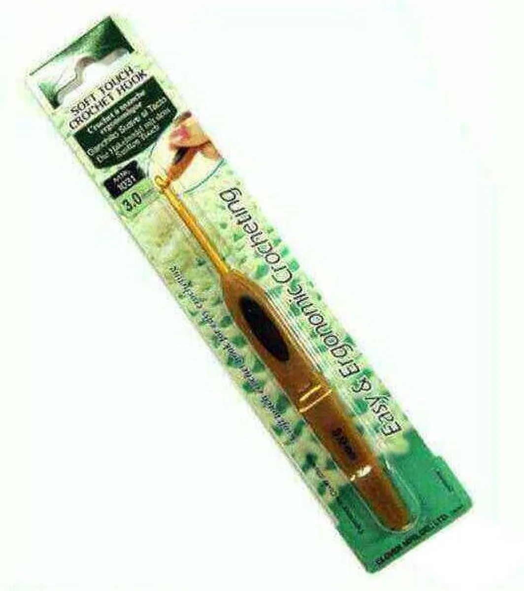 Clover Soft Touch Haaknaald 3mm - Geel/Zwart