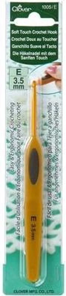Clover Soft Touch Haaknaald 3mm - Geel/Zwart