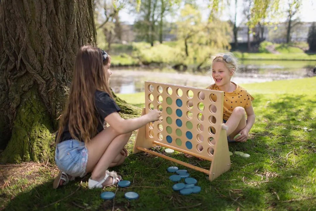BS Toys 4 bij Elkaar XL Houten Buitenspel - Multicolour