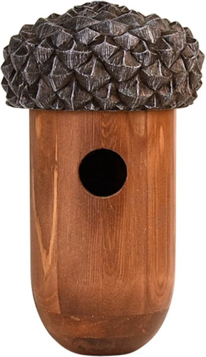 Decoris Vogelhuisje Eikel - 2 Stuks - 25cm - Bruin