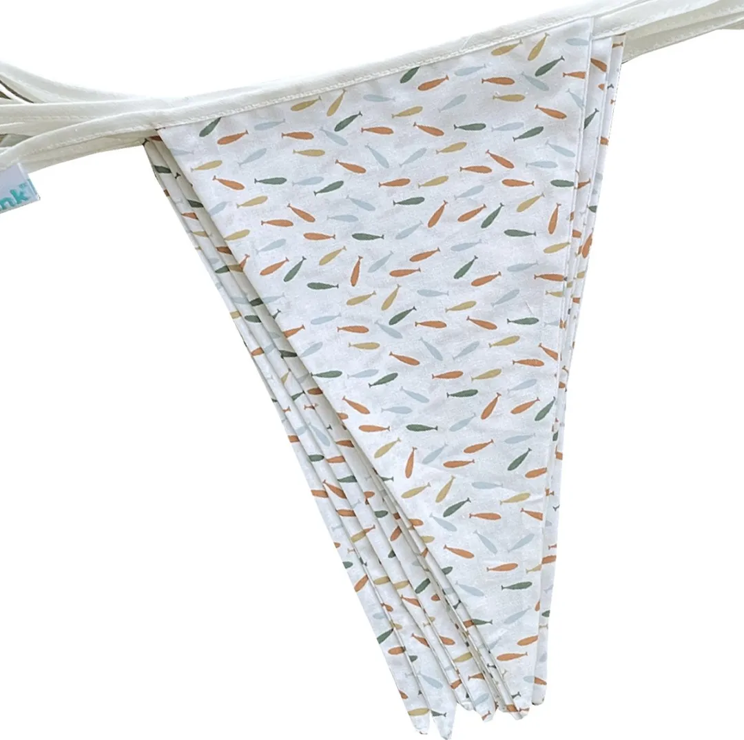 BINK Bedding Stoffen Slinger Fish Naturel XXL - 10m - 21 Vlaggetjes
