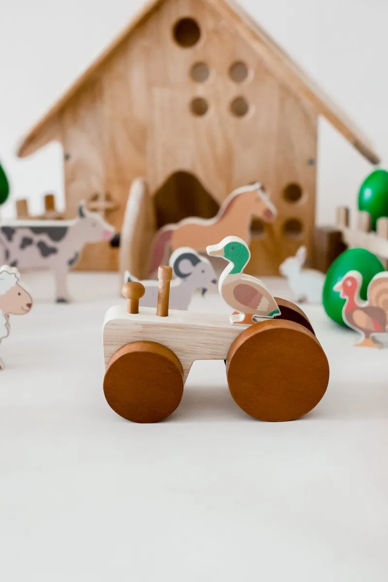 Set boerderijdieren en tractoren QTOYS