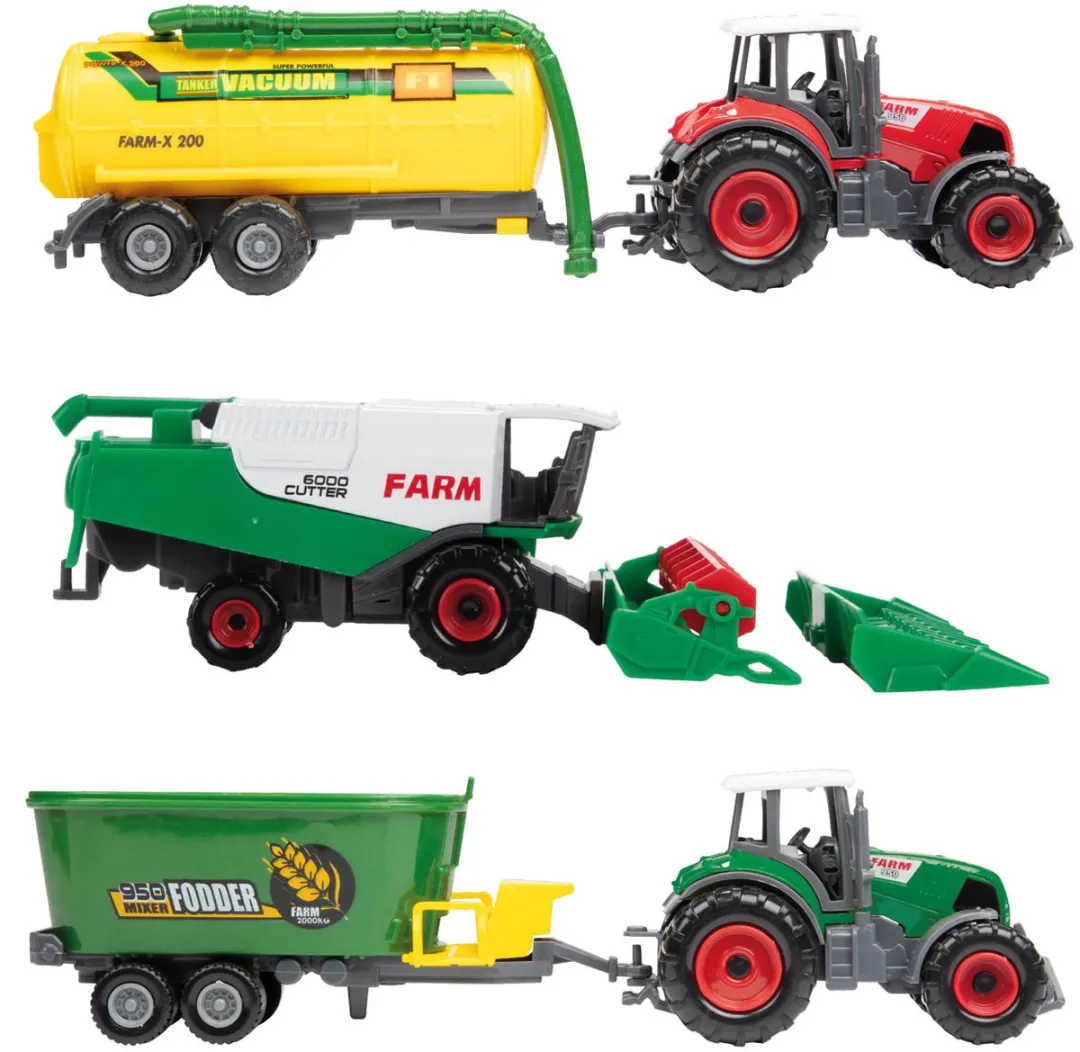 Toi-Toys Metal Tractor met Aanhanger 28002Z - Multicolor