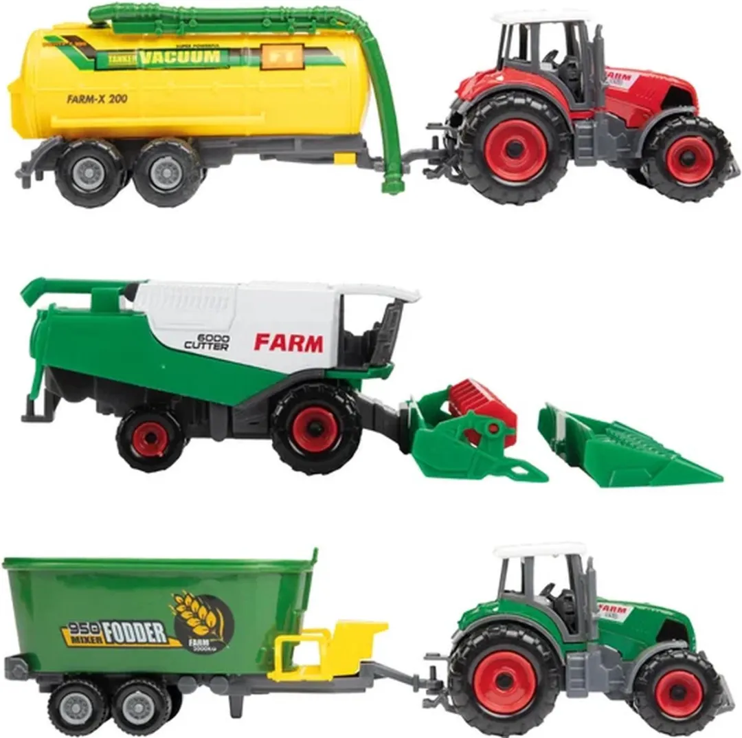 Toi-Toys Metal Tractor met Aanhanger 28002Z - Multicolor