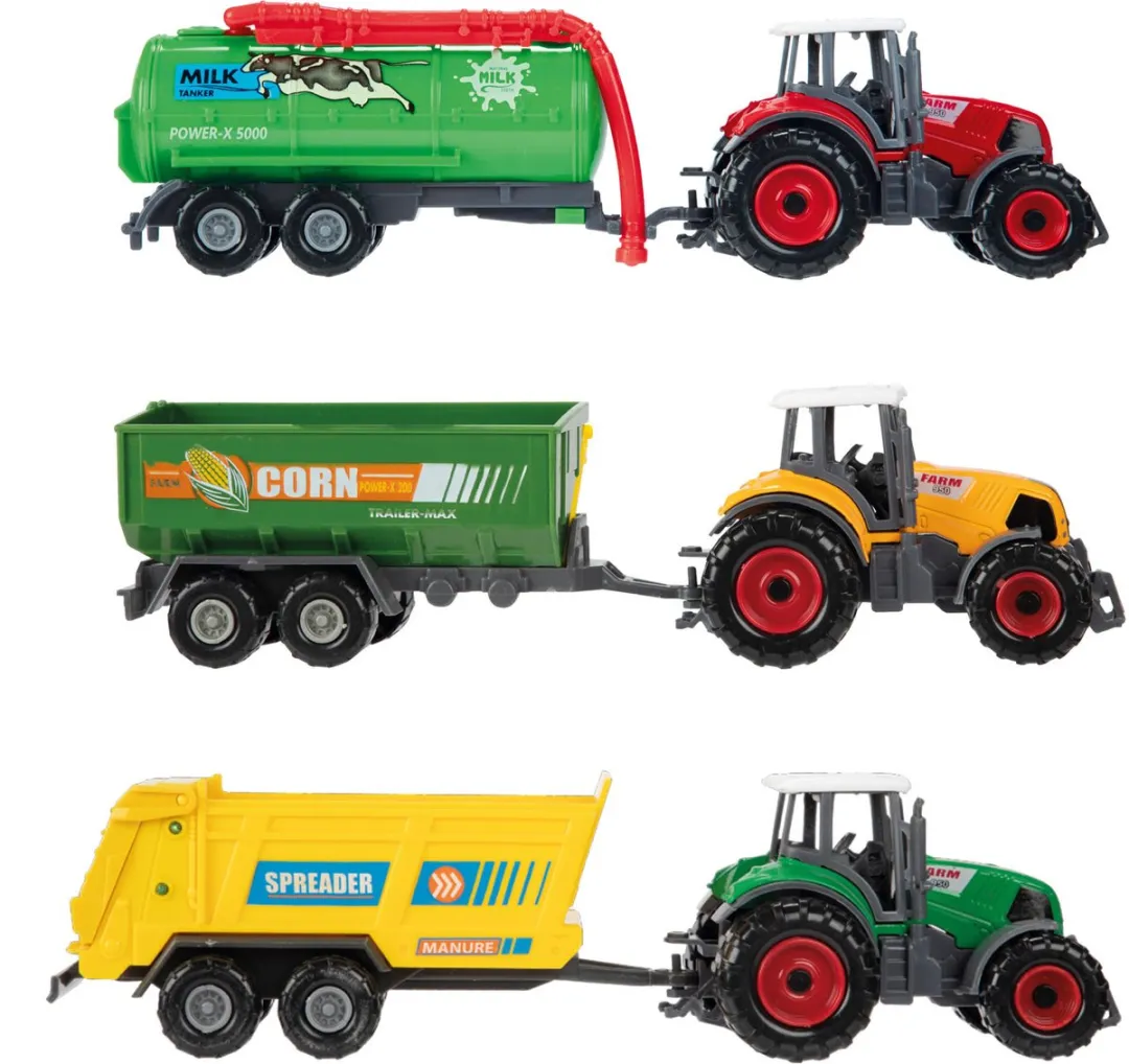 Toi-Toys Metal Tractor met Aanhanger 28002Z - Multicolor