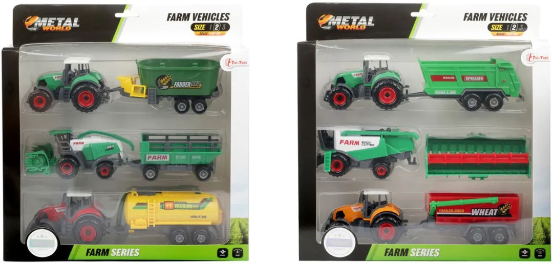 Toi-Toys Metal Tractor met Aanhanger 28002Z