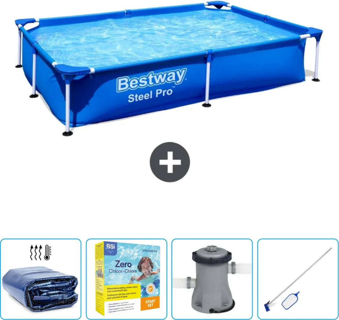 Bestway Steel Pro Zwembad 221x150x43cm Blauw
