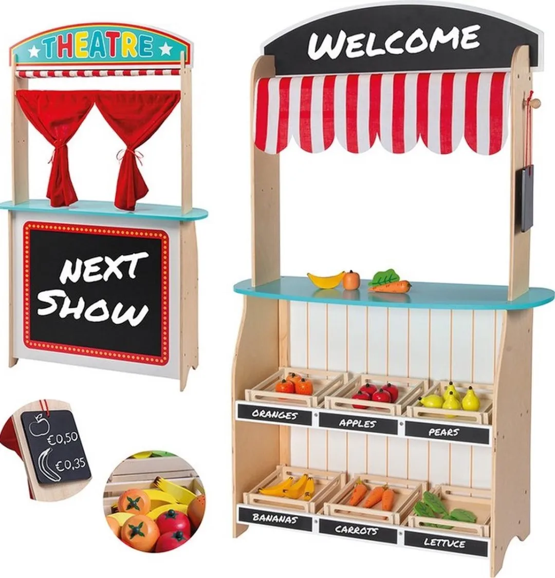 Small Foot Poppenkast & Marktkraam 2-in-1 PL