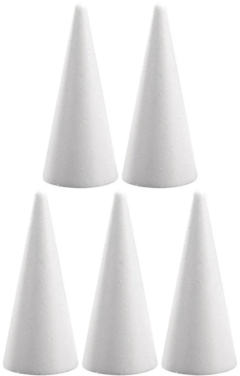 Rayher Hobby Piepschuim Kegels 20cm - 50 Stuks Wit