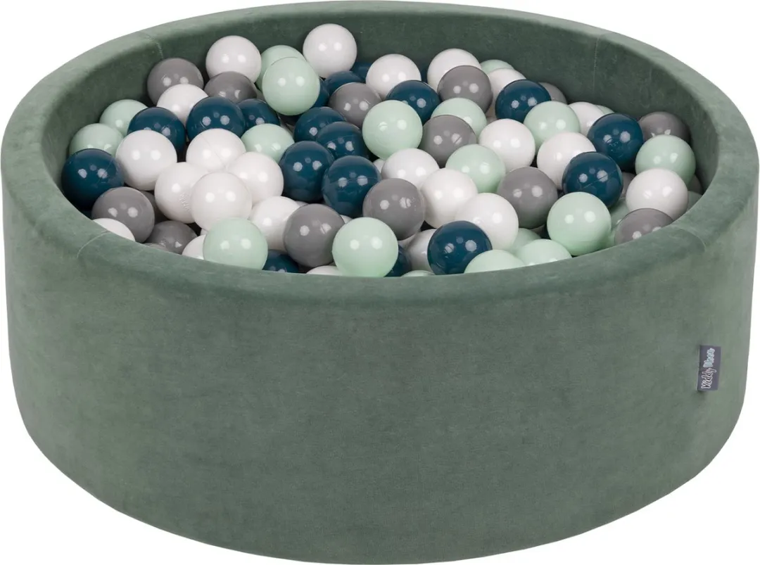 KiddyMoon Velvet Ballenbak 90x30cm - 200 Ballen ∅7cm - Bosgroen