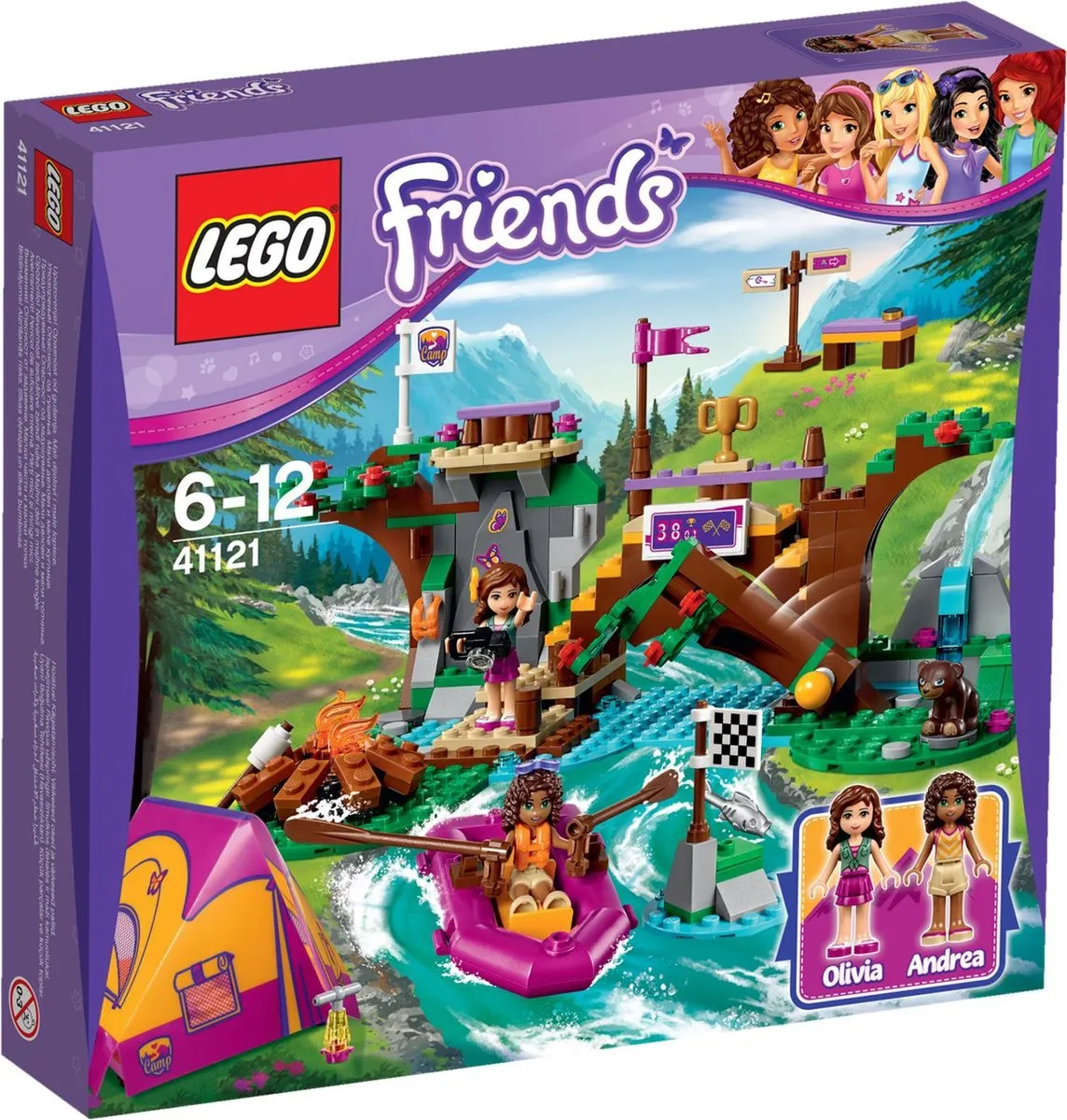 LEGO Friends Avonturenkamp Wildwatervaren 41121 - 320 Stukken - 2 Minifiguren