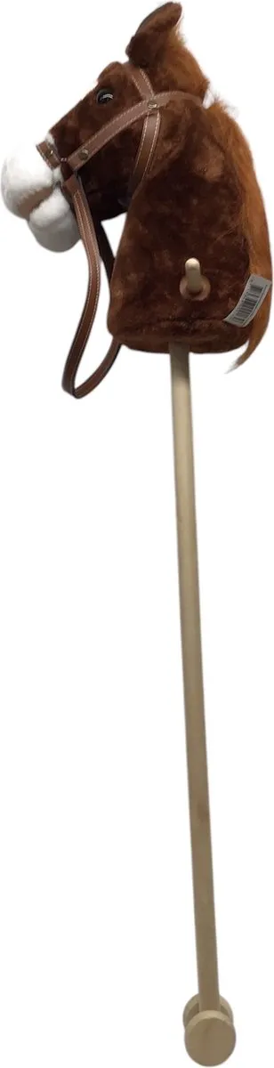 Johntoy Stokpaardje 43523 - 98cm - Pluche - Oranje/Bruin