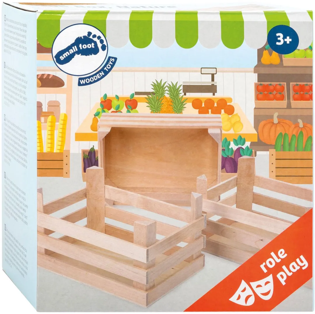Small Foot Houten Kratjes Set van 3 - 18x12x9,5cm - Multicolor