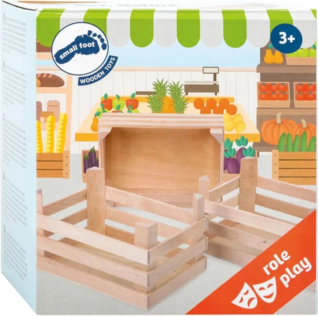Small Foot Houten Kratjes Set van 3 - 18x12x9,5cm - Multicolor