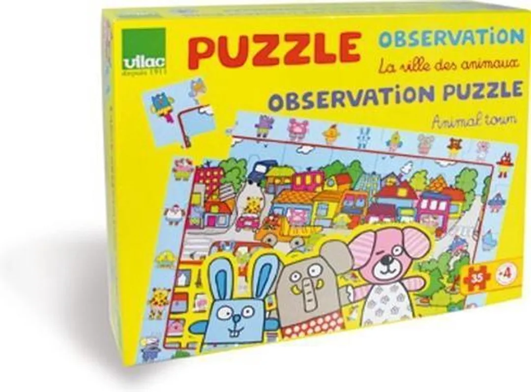 Vilac Dierenstad Houten Puzzel 35-delig