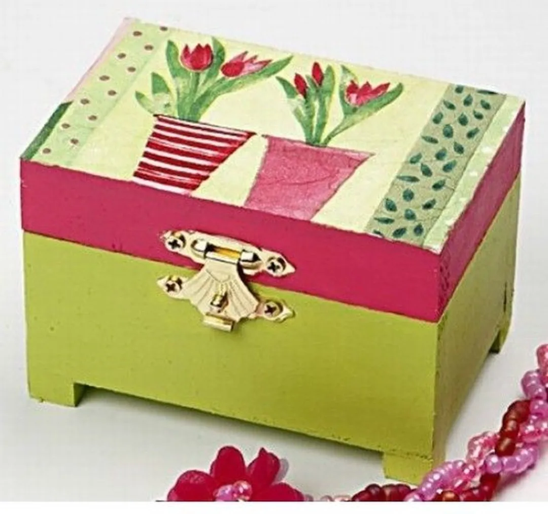Creativ Company Houten Schatkistje op Pootjes 6x9x6cm - Bruin